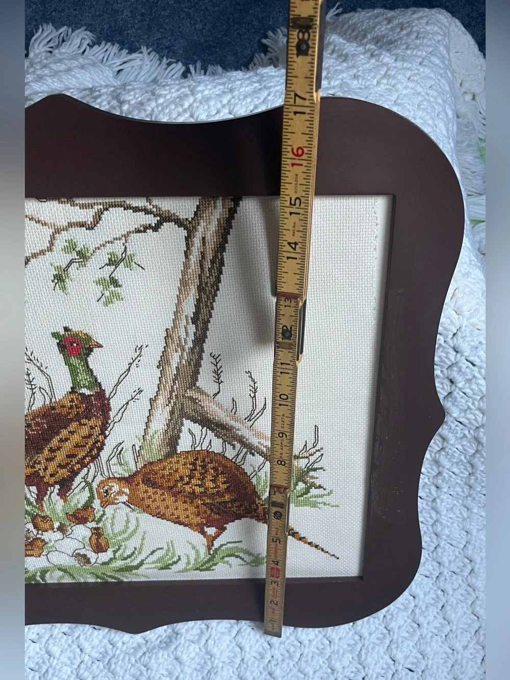Framed Pheasants and chicks Cross-Stitch Wall Art